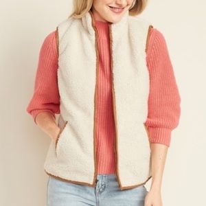 Old Navy Sherpa Cream Vest